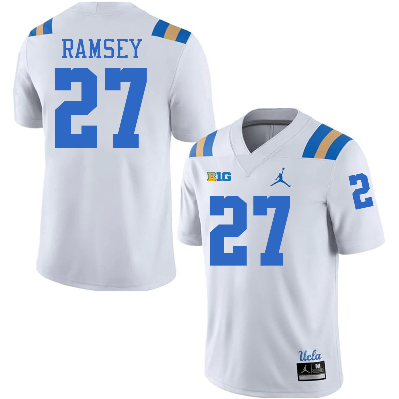 UCLA Bruins #27 Kamari Ramsey Big 10 Conference College Football Jerseys Stitched Sale-White